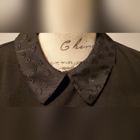 TOMMY HILFIGER  Elegant Black Dress with Sheer Sleeves, Size 8. - Picture 8 of 11